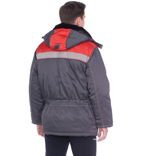 ЯЛ-02-18 Куртка зимняя, р.44-46, рост 170-176, т.серый/красный фото 3