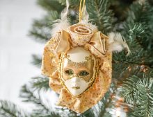 Ёлочная игрушка МАСКА ФИОРЕЛИНО, полиэстер, пластик, 15 см, Winter Deco