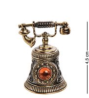 AM-2701 Колокольчик «Телефон винтажный» (латунь, янтарь)