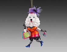 Ёлочная игрушка "Собачка-леди с подарками", стекло, подарочная упаковка, 9х14 см, Holiday Classics
