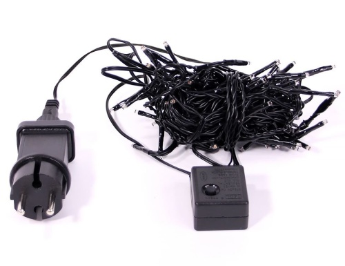Светодиодная гирлянда "Нить объемная", LED лампы, черный PVC провод, контроллер, уличная, Kaemingk фото 3