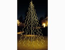 Гирлянда ЗВЁЗДНАЯ ЁЛОЧКА, 120 тёплых белых LED-огней, для улицы, 200 см, провод черный PVC, Koopman International
