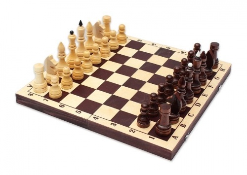 Шахматы обиходные парафинированные с темной доской