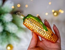 Ёлочная игрушка КУКУРУЗА, стекло, 12 см, Inge Glas