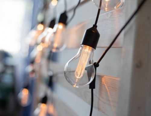Электрогирлянда-бахрома "Уютные лампочки", 20 экстра-тёплых белых LED-ламп, 9.5+5 м, коннектор, черный провод, уличная, Kaemingk
