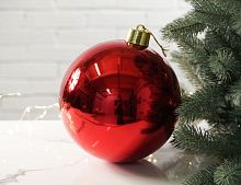Пластиковый шар глянцевый, цвет: красный, 250 мм, Winter Deco