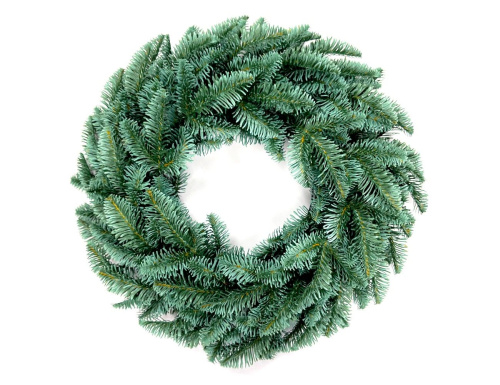 Хвойный венок РОЖДЕСТВЕНСКИЙ, заиндевелый, хвоя - 100% РE, 45 см, Christmas Deluxe фото 4
