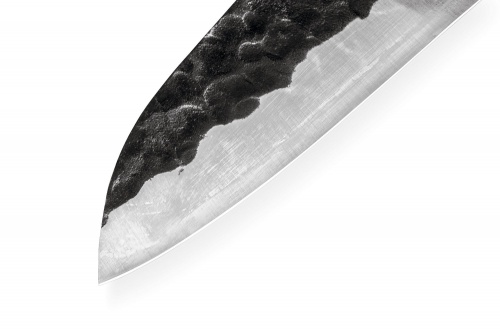 Набор: нож Samura Blacksmith сантоку 18,2 см, гвоздичное масло, салфетка фото 2