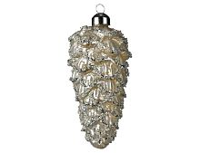 Набор ёлочных игрушек "Шишки с искорками", стекло, 5х12 см, 2 шт, Kaemingk