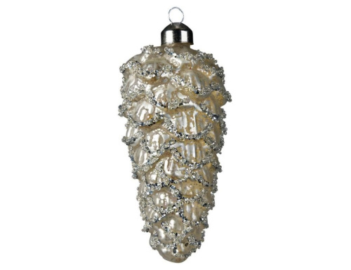 Набор ёлочных игрушек "Шишки с искорками", стекло, 5х12 см, 2 шт, Kaemingk