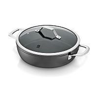 Сотейник с крышкой BEKA TITAN 29 л (26 см), из кованого алюминия Bekadur Dualforce с 3-слойным особо прочным антипригарным покрытием с керамикой, цвет чёрный
