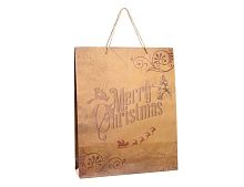 Подарочный пакет НОВОГОДНИЙ КРАФТ - Веселого Рождества!, большой, 33х10х41 см, Koopman International
