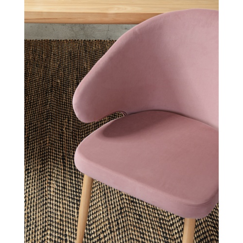 Кресло cecilia, велюр, пудрово-розовое фото 7