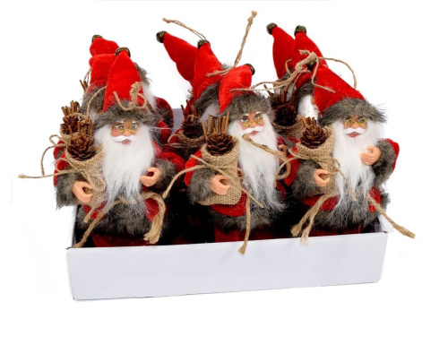 Ёлочная игрушка САНТА - ЛЕСНОЙ ПУТЕШЕСТВЕННИК, текстиль, 18 см, Due Esse Christmas фото 2