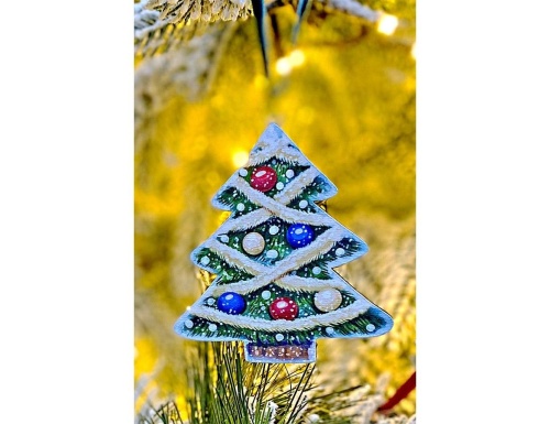 Елочная игрушка Новогоднее Деревце 10 см, дерево, подвеска, Winter Deco