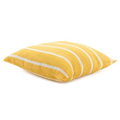 Чехол на подушку декоративный в полоску горчичного цвета из коллекции essential фото 4