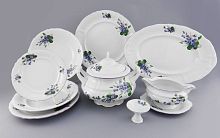 Столовый сервиз Leander "Соната", на 6 персон, зелёный-белый