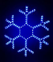 Светодиодная "Снежинка" двухсторонняя с огнями (LED-дюралайт), 230V, прозр. провод, уличная, BEAUTY LED