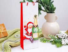 Подарочный пакет для бутылки САНТА: ТОСТ ЗА ИСПОЛНЕНИЕ ЖЕЛАНИЙ, 36х13 см, Koopman International