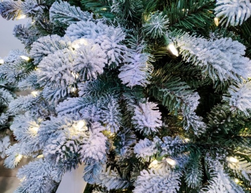 Искусственная ель "Шеффилд" заснеженная, (литая хвоя РЕ+PVC), теплые белые LED лампы, National Tree Company фото 4