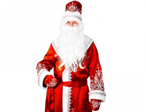 Карнавальный костюм Дед Мороз с аппликацией, красный, размер 54-56, Батик фото 2