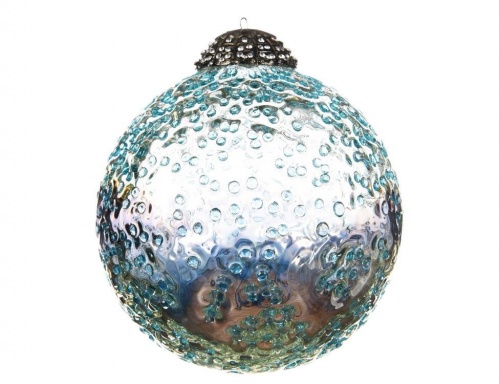 Ёлочный шар "Болле", стекло, серебристо-голубой, 7.5 см, Kaemingk