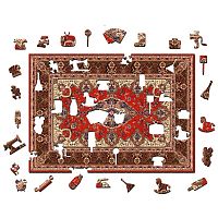 Деревянный фигурный пазл EWA Бабушкин советский ковер 39x28 см