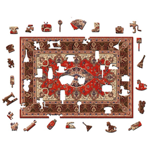 Деревянный фигурный пазл EWA Бабушкин советский ковер 39x28 см