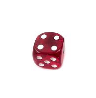 Кости игральные из янтаря 13 мм красные, 1 шт