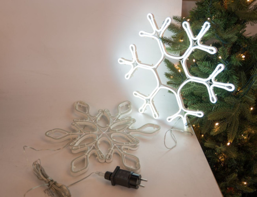 Светящаяся "Снежинка шайн", холодные белые LED-огни, уличная, Kaemingk фото 4