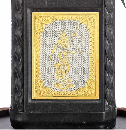 Графин «Фемида-4»  с накладкой покрытой золотом 999 пробы фото 2