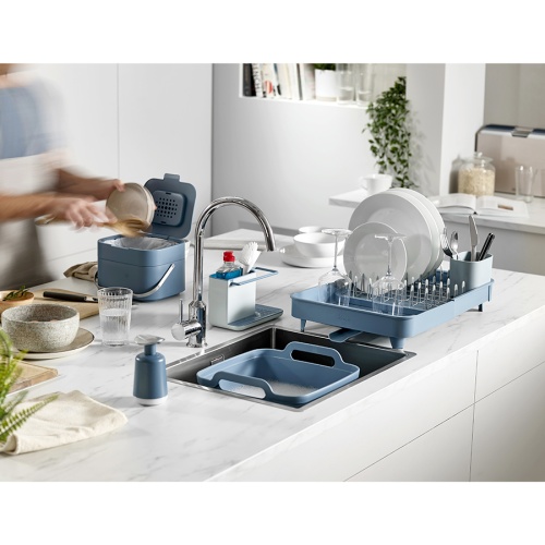 Сушилка для посуды раздвижная extend, синяя фото 2