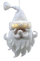 Светящаяся елочная игрушка "Белый санта" с теплыми белыми LED огнями, 31 см, Kaemingk