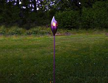 Садовый светильник Solar OLYMPUS на солнечной батарее, медный, янтарный LED-огнь, 115х8 см, STAR trading