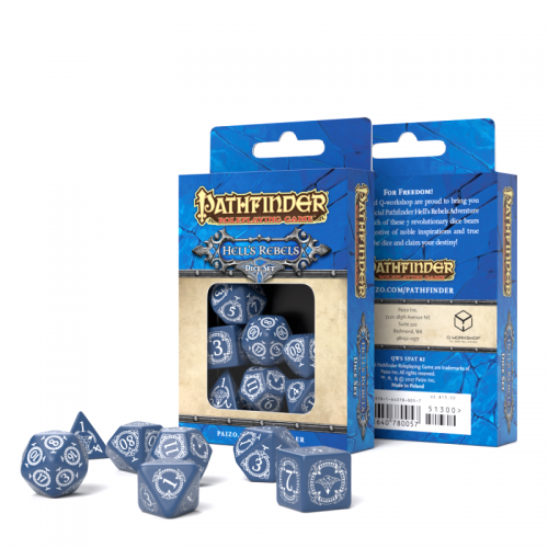 Набор кубиков Pathfinder "Hell's Rebels" для RPG, сине-белый
