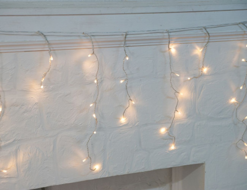 Электрогирлянда БАХРОМА ICICLE, 100 холодных/тёплых белых LED-огней, прозрачный ПВХ, 2х0.7+3 м, пульт, SNOWHOUSE фото 2