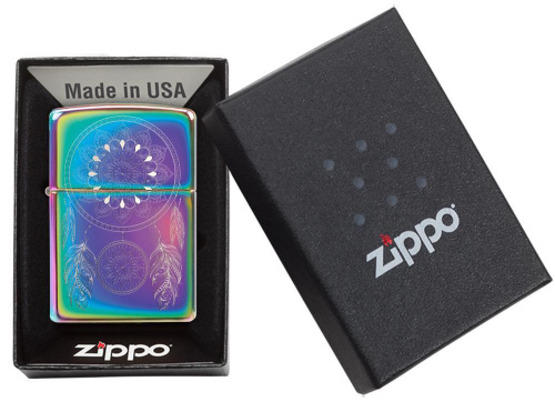 Зажигалка Zippo Dream Catcher с покрытием Multi Color, латунь/сталь, разноцветная, 36x12x56 мм фото 6