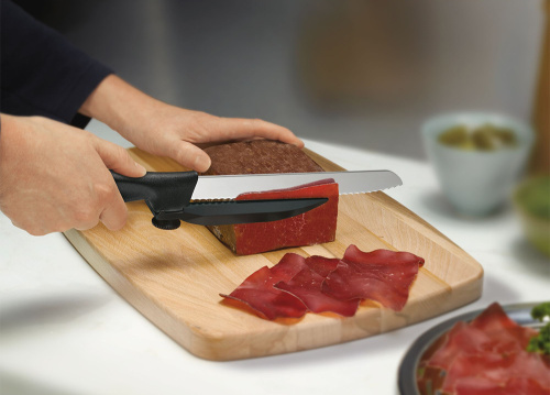 Нож Victorinox с упором для отрезания равномерных ломтиков, черный фото 2