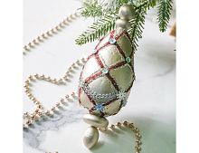 Ёлочная игрушка БЕЛО-СЕРЕБРИСТАЯ КАПЛЯ, полиэстер, 23 см, Winter Deco