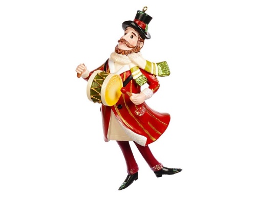  Ёлочная игрушка в викторианском стиле "Джентельмен с барабаном", полистоун, 11 см, Goodwill