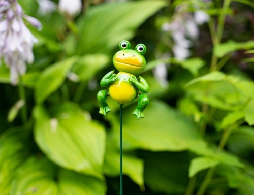 Садовый штекер "Весёлый лягушонок" сидящий, пластик, 4x4x10 см, высота 60 см, Kaemingk