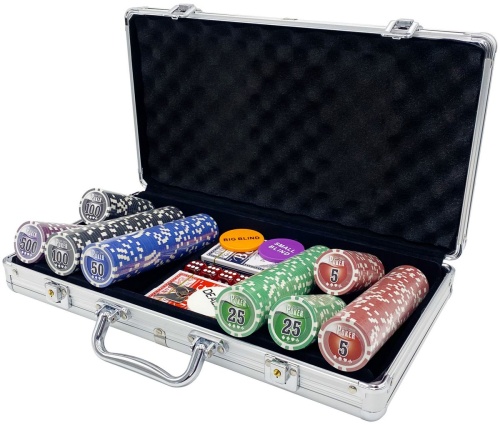 Покерный набор "Premium Poker" NUTS, 300 фишек 11.5 г с номиналом в чемодане