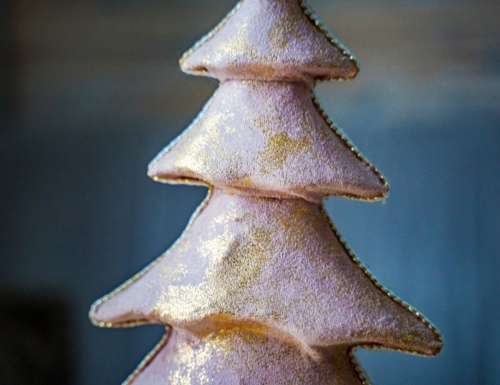Декоративная ёлка ЛАУРИ с золотым, текстиль, 38 см, Due Esse Christmas фото 2