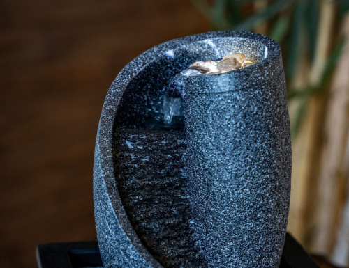 Настольный мини-фонтан с подсветкой "Диона", холодная белая LED-подсветка, 17x20x25 см, Kaemingk (Lumineo) фото 3