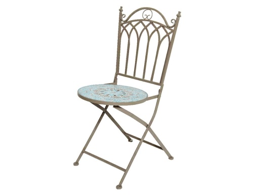 Садовый стул с мозаикой TURKISH ROMANCE, складной, металл, керамика, 93х46х39 см, Kaemingk
