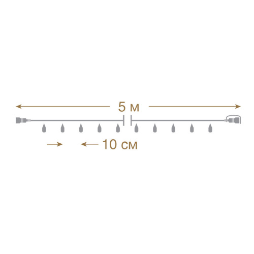 Уличная светодиодная гирлянда (теплый свет)Vegas Нить 48 LED (10 мигающих), 5 м, 24V 55005 фото 3