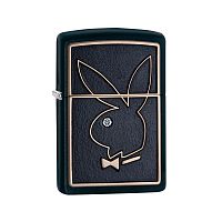 Зажигалка ZIPPO Playboy с покрытием Black Matte, латунь/сталь, чёрная, матовая, 36x12x56 мм, 28816