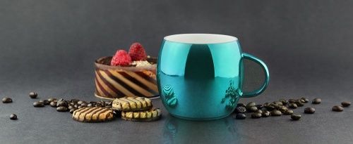 Фарфоровая кружка asobu sparkling mugs, mug 550 silver фото 2