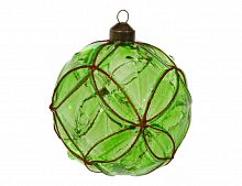 Набор стеклянных ёлочных шаров "Амаэль", зелёный, (4 шт.), SHISHI