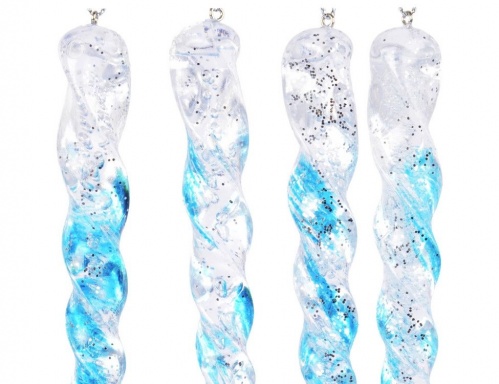 Набор сосулек "Небесный лёд", акрил, прозрачно-голубые, 15 см (упаковка 4 шт.), Kaemingk фото 2
